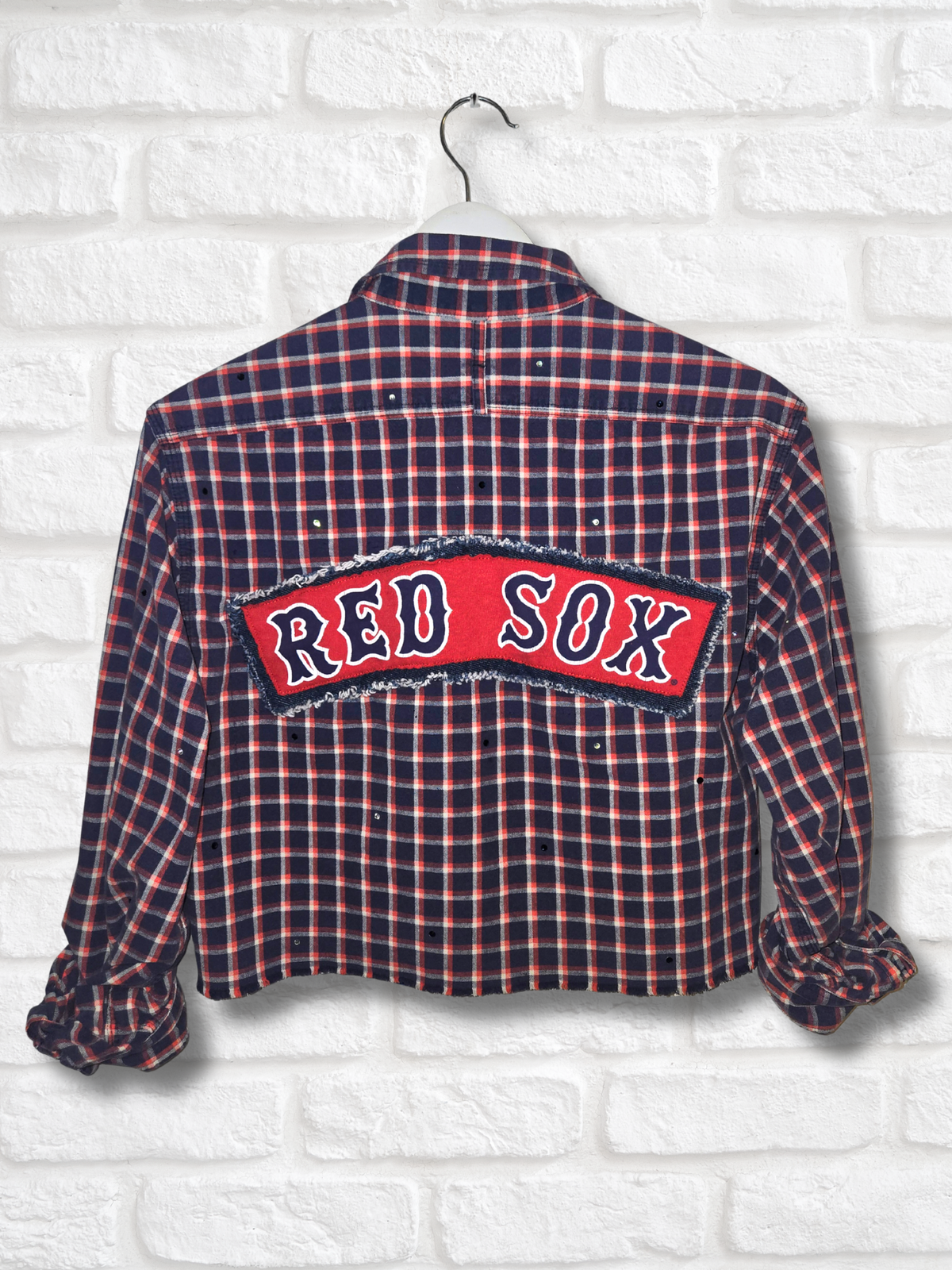 Boston Red Sox Crop Flannel- Medium