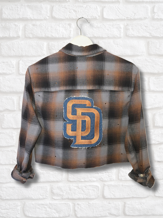 San Diego Padres Crop Flannel- Small