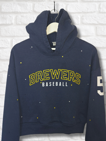 Milwaukee Brewers Crop Hoodie- Large