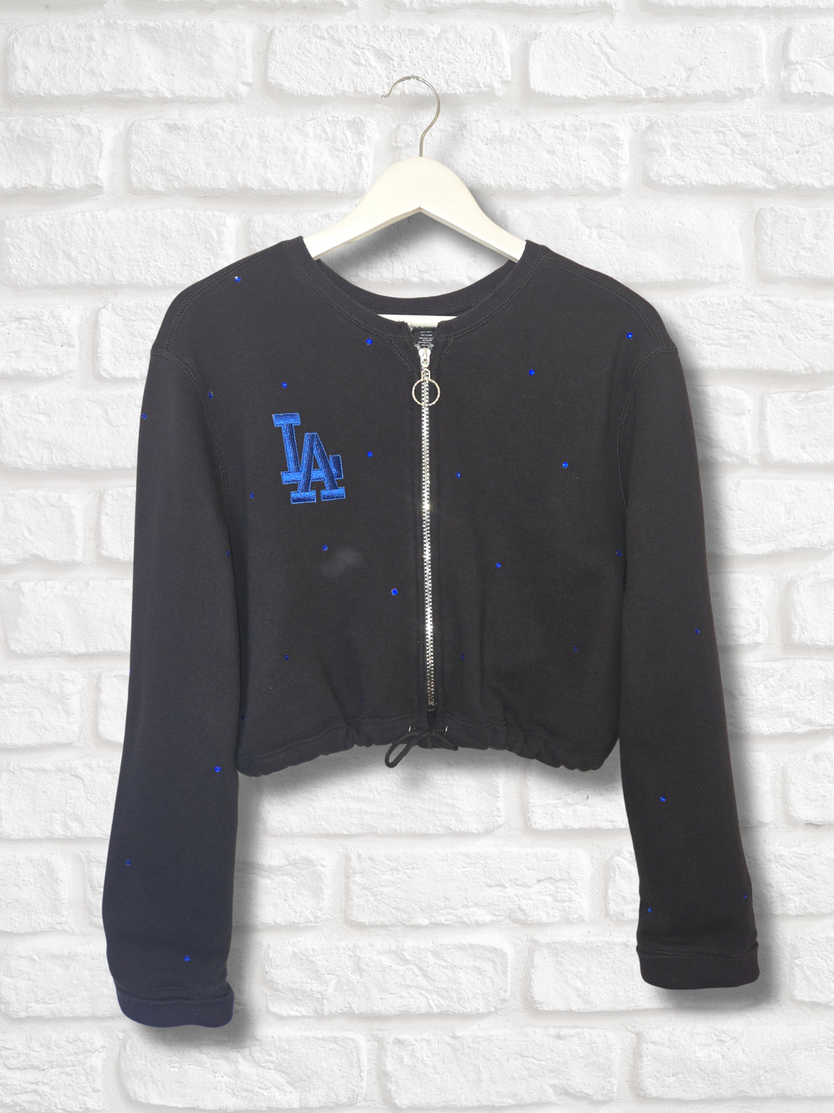 Los Angeles Dodgers Crop Zip-Up Sweatshirt - Large