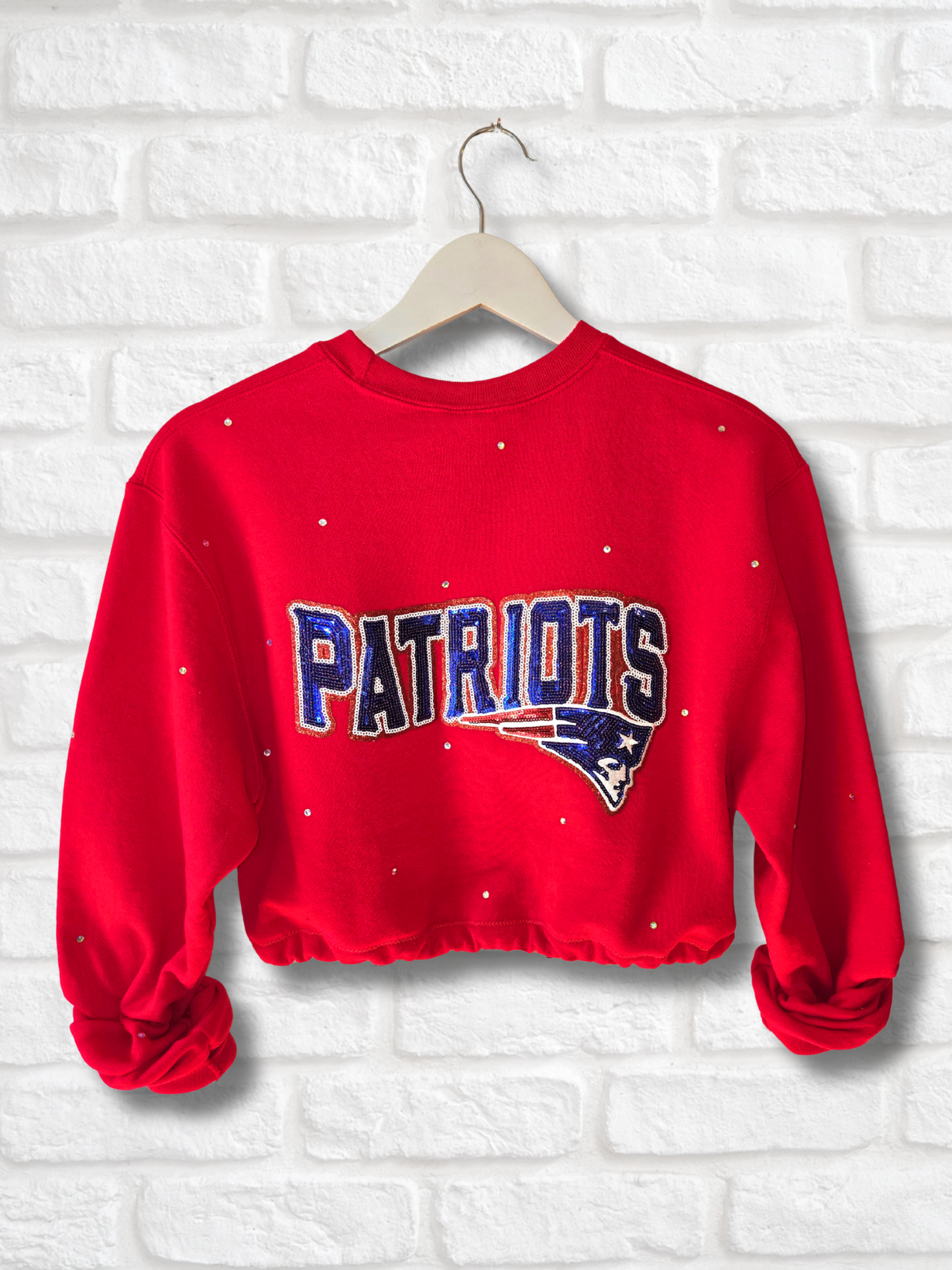 New England Patriots Crop Zip-Up Sweatshirt