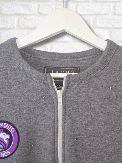 Sacramento Kings Crop Zip-Up Sweatshirt
