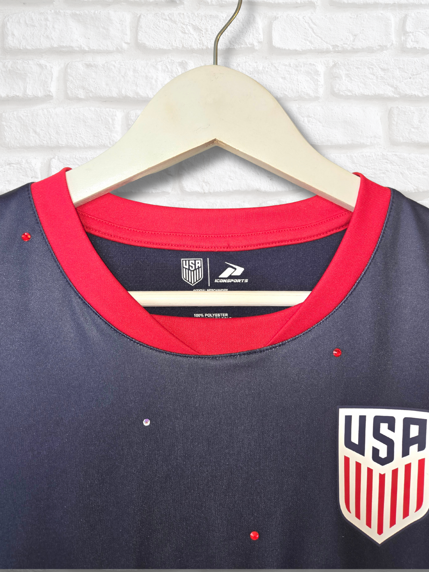Team USA Ruffle Crop Top- Medium