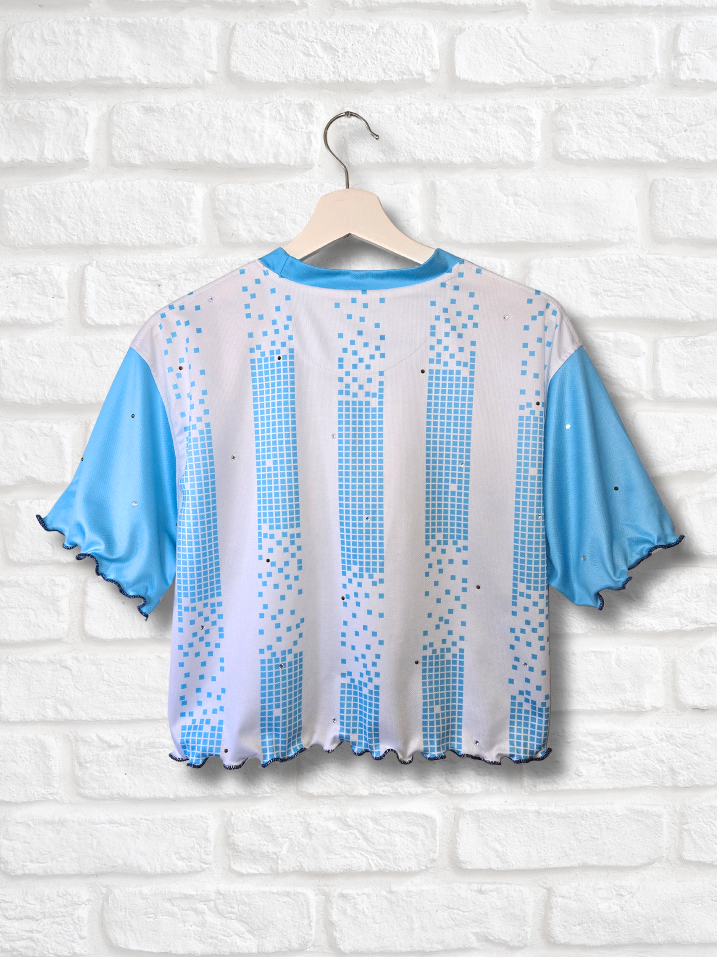 Team Argentina Ruffle Crop Top- Large