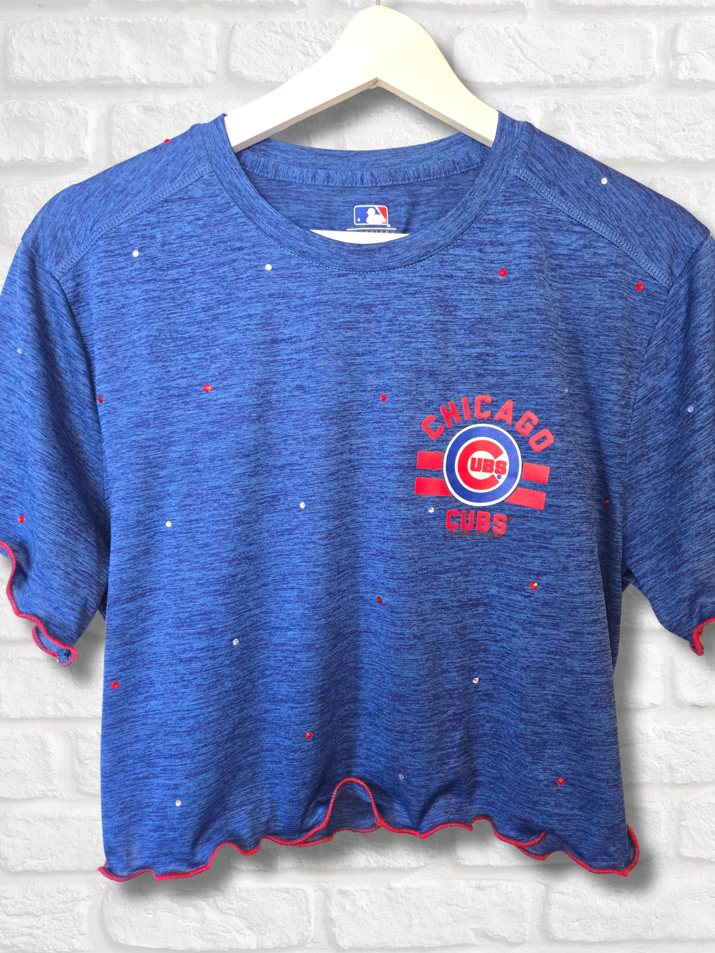 Chicago Cubs Ruffle Crop Top - Medium
