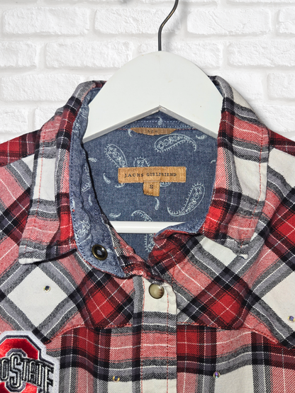 Ohio State Buckeyes Crop Flannel- Small