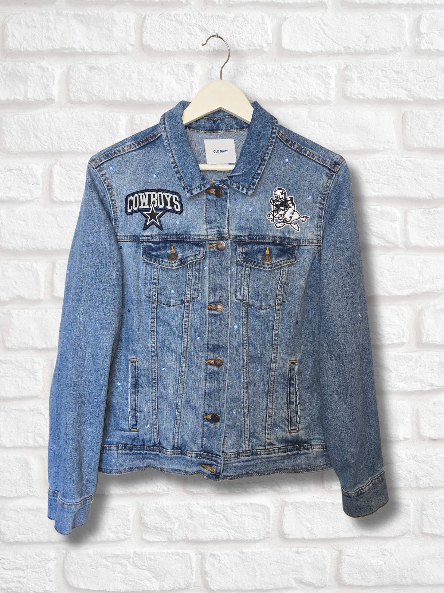 Dallas Cowboys Rhinestone Denim Jacket- Large