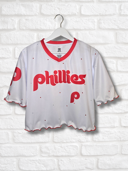 Philadelphia Phillies Ruffle Crop Top - Large