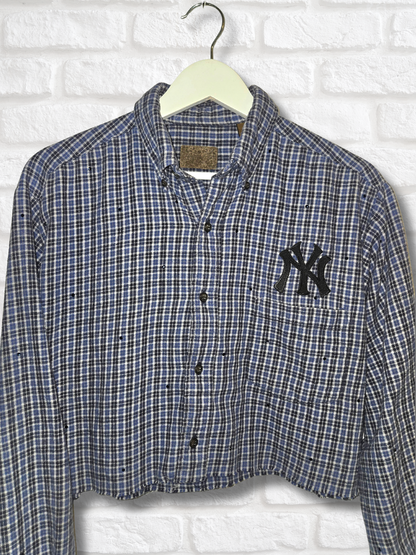 New York Yankees Crop Flannel- Medium