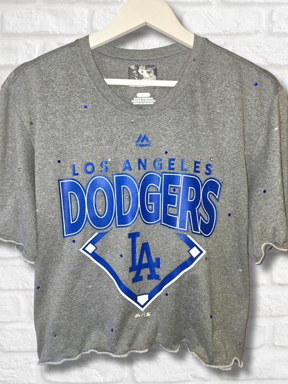 Los Angeles Dodgers Ruffle Crop Top - XL