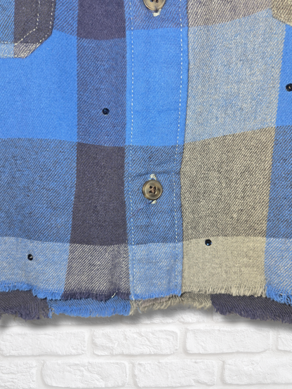 Tampa Bay Rays Rhinestone Crop Flannel - Large