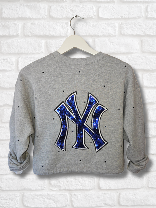 New York Yankees Crop Zip-Up Sweatshirt
