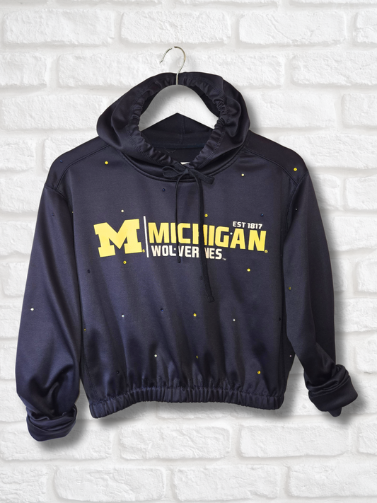 Michigan Wolverines Crop Hoodie