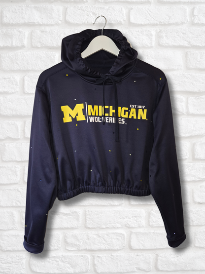 Michigan Wolverines Crop Hoodie