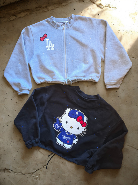 Dodgers HK Crop Zip-Up Sweatshirt