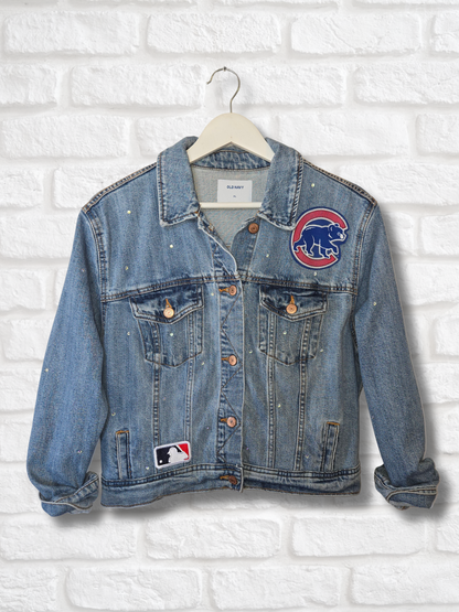 Chicago Cubs Rhinestone Crop Jacket - Large