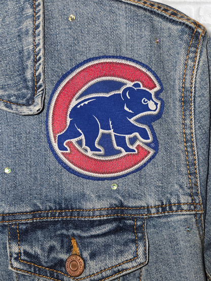 Chicago Cubs Rhinestone Crop Jacket - Large
