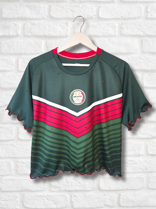 Team Mexico Ruffle Crop Top -  XL