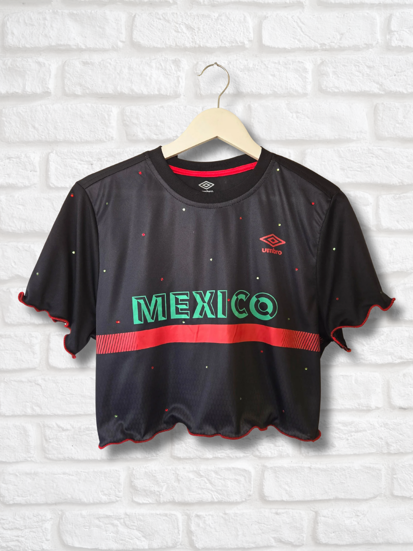 Team Mexico Ruffle Crop Top -  Medium