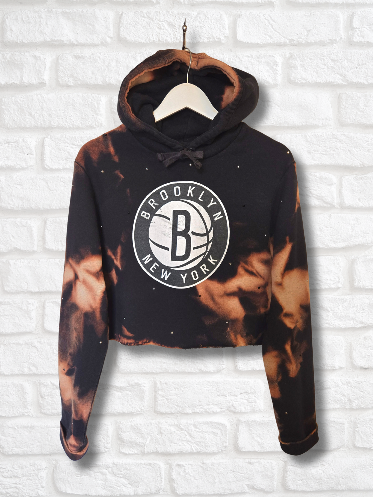 Brooklyn Nets Crop Hoodie- Medium