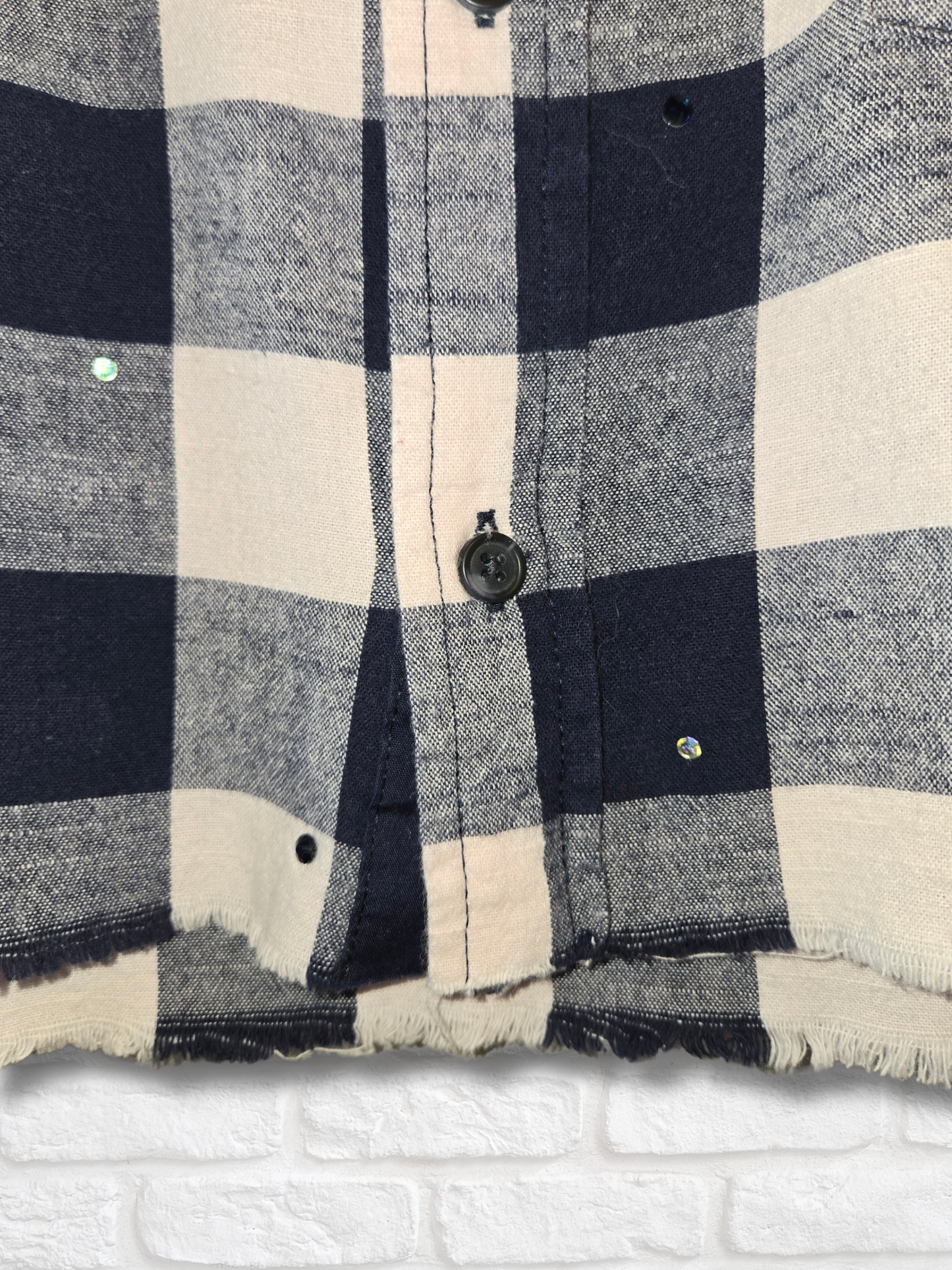 Detroit Tigers Rhinestone Crop Flannel
