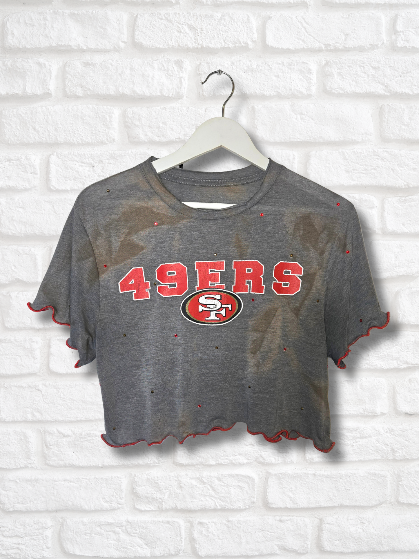 San Francisco 49ers Ruffle Crop Top - Medium