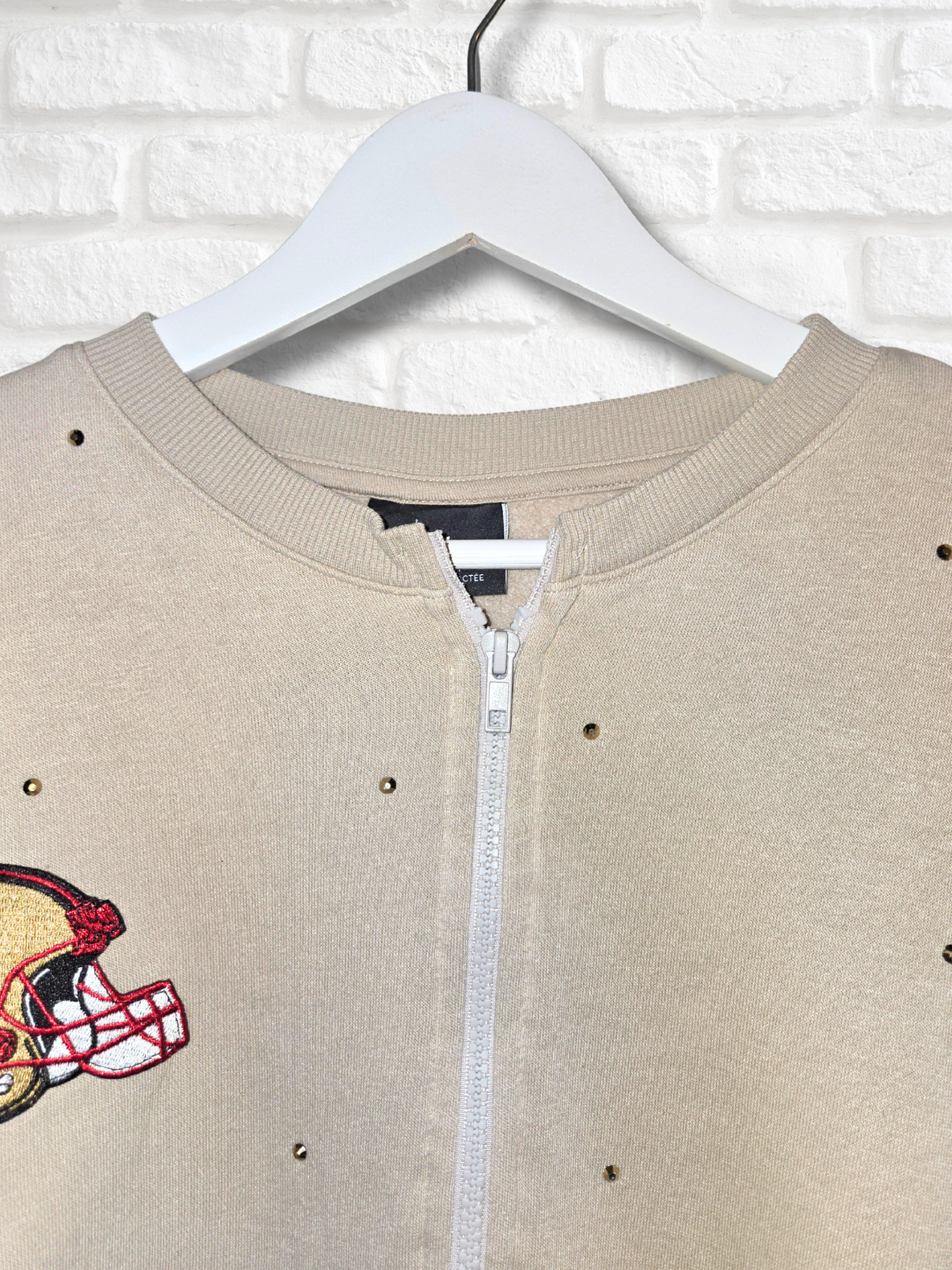 San Francisco 49ers Crop Zip-Up Sweatshirt- Large