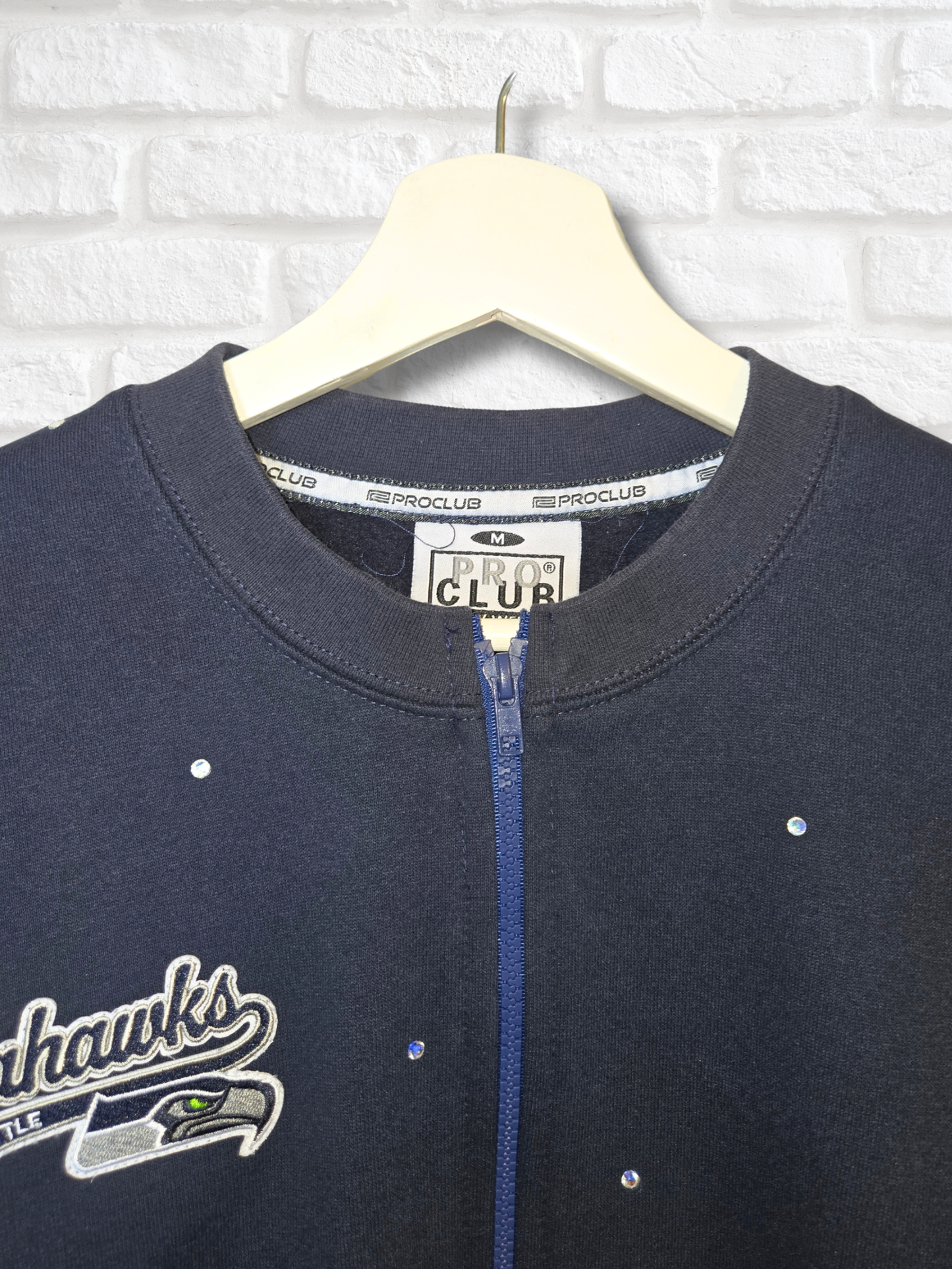 Seattle Seahawks Crop Zip-Up Sweatshirt- Medium