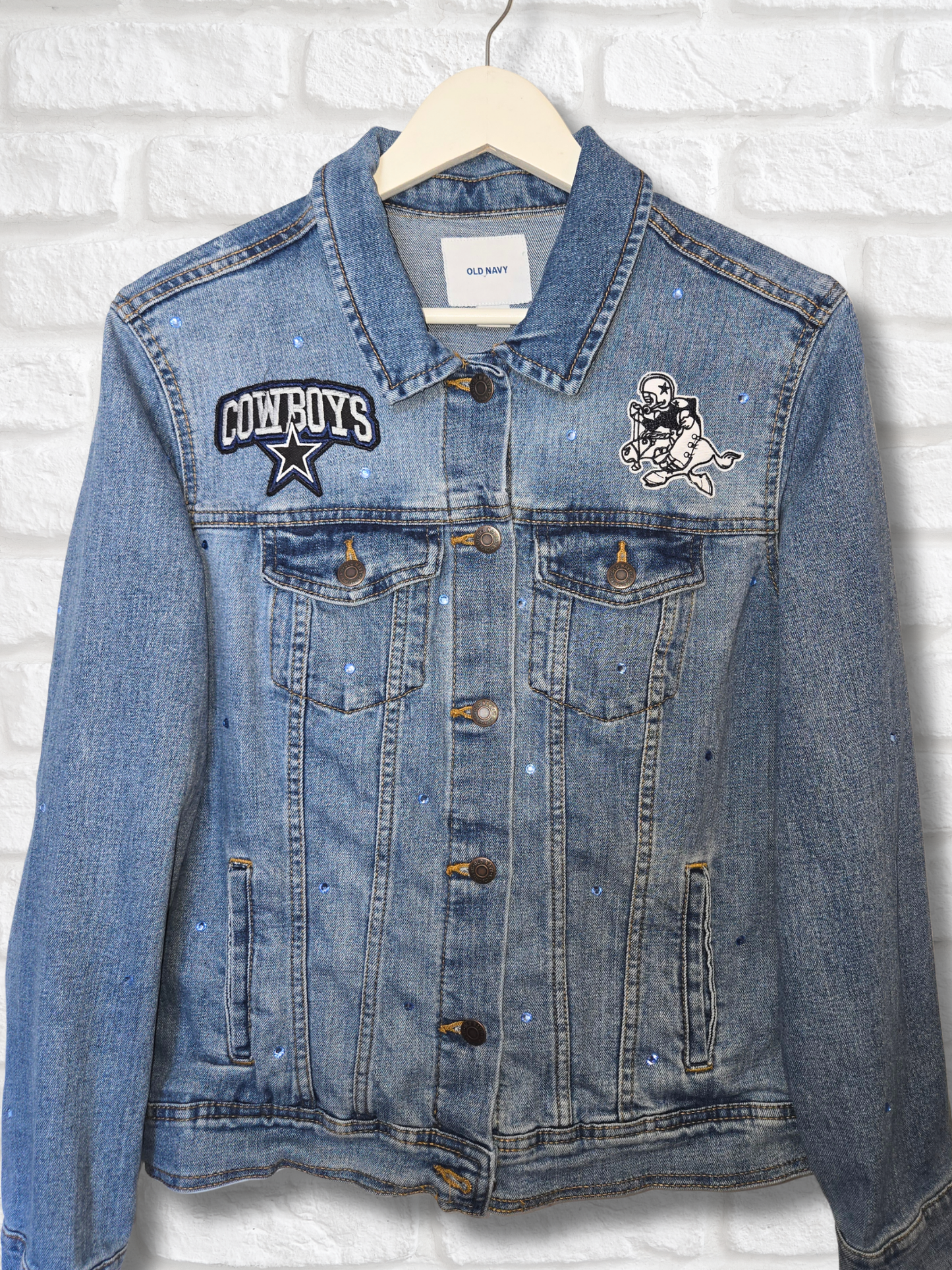 Dallas Cowboys Rhinestone Denim Jacket- Large