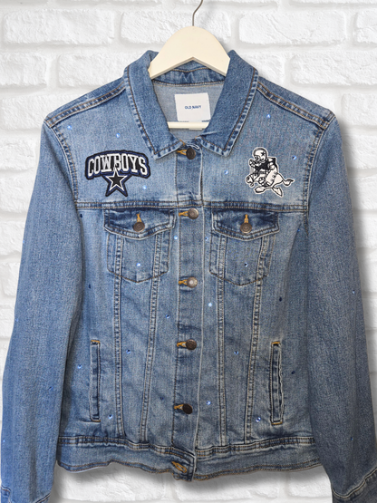 Dallas Cowboys Rhinestone Denim Jacket- Large
