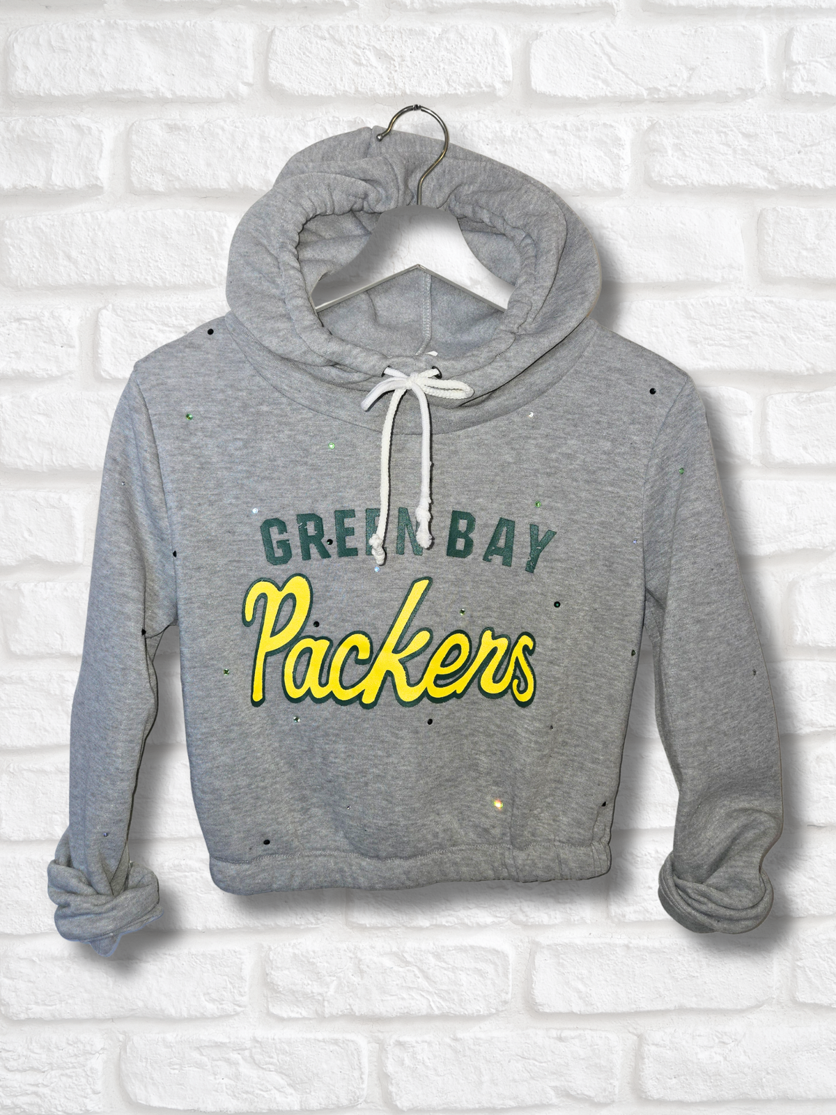 Green Bay Packers Crop Hoodie- Small