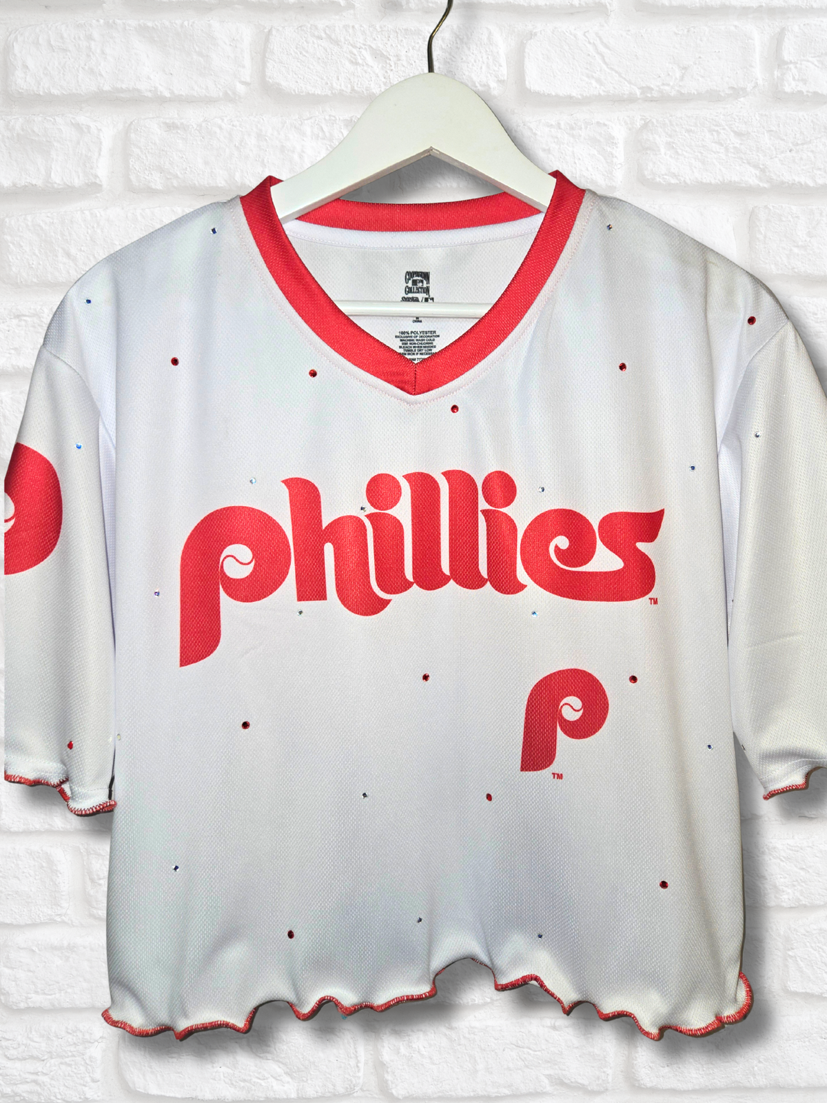 Philadelphia Phillies Ruffle Crop Top - Large