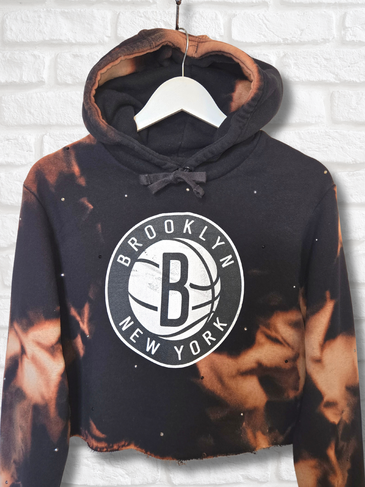 Brooklyn Nets Crop Hoodie- Medium