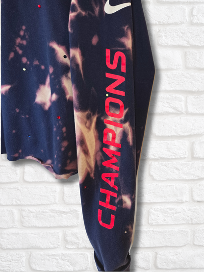 New England Patriots Long Sleeve Crop Top