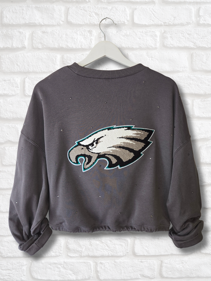 Philadelphia Eagles Crop Zip-Up Sweatshirt
