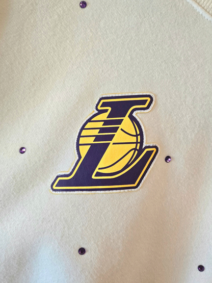 Los Angeles Lakers Crop Zip-Up Sweatshirt - S/M