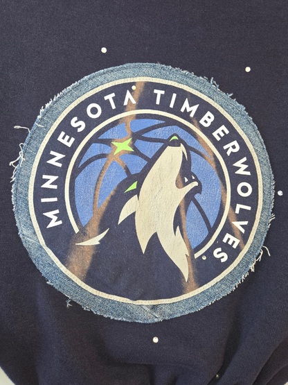 Minnesota Timberwolves Crop Zip-Up Sweatshirt - Medium/Large