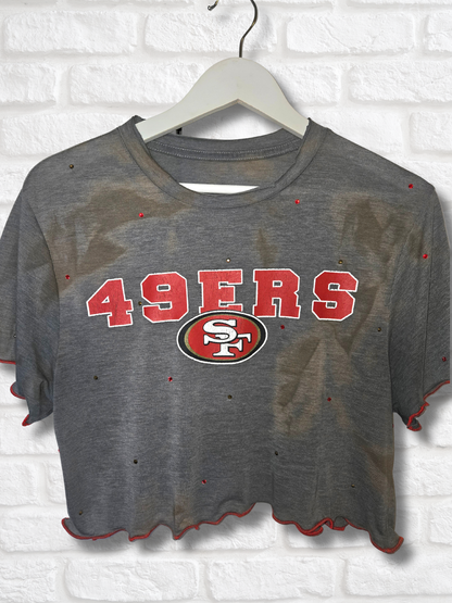 San Francisco 49ers Ruffle Crop Top - Medium