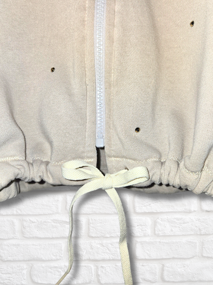 San Francisco 49ers Crop Zip-Up Sweatshirt- Large