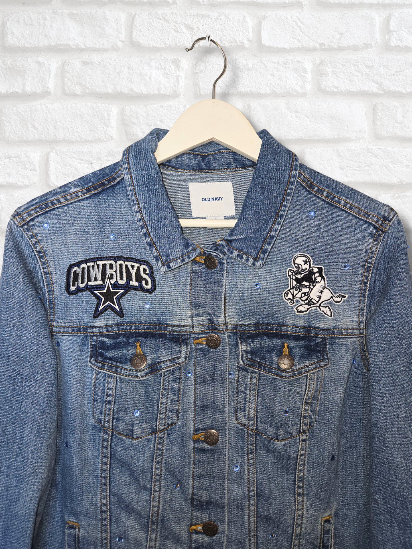 Dallas Cowboys Rhinestone Denim Jacket- Large