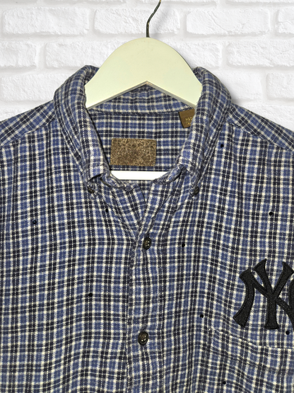 New York Yankees Crop Flannel- Medium