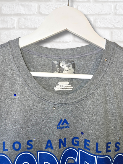 Los Angeles Dodgers Ruffle Crop Top - XL