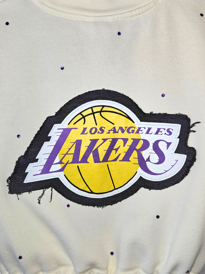 Los Angeles Lakers Crop Zip-Up Sweatshirt - S/M