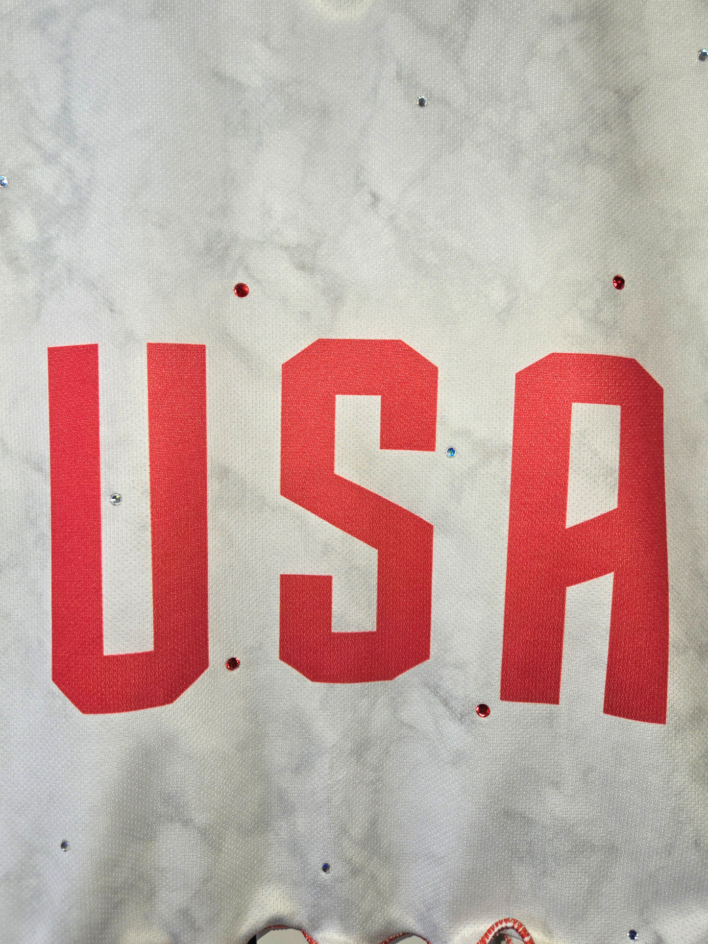 Team USA Ruffle Crop Top- Medium
