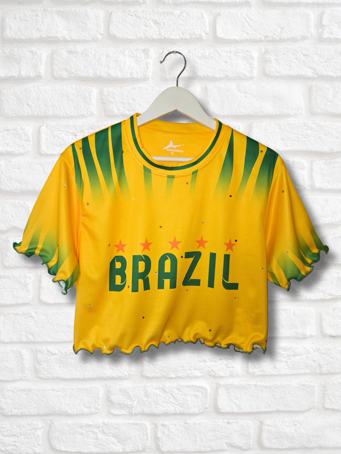 Team Brazil Ruffle Crop Top
