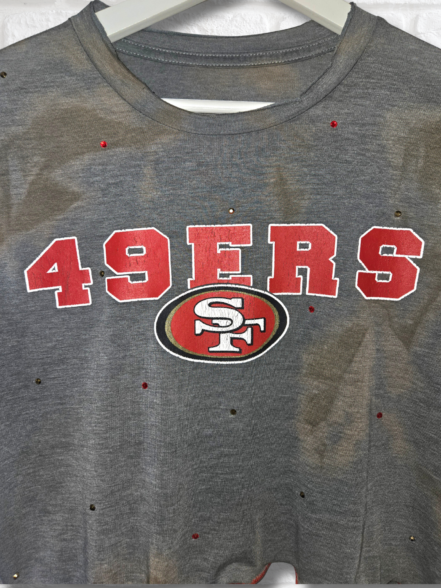 San Francisco 49ers Ruffle Crop Top - Medium