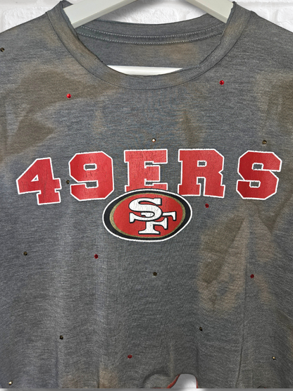 San Francisco 49ers Ruffle Crop Top - Medium