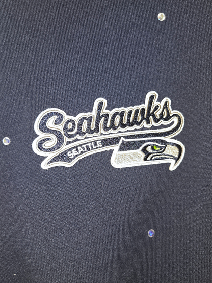 Seattle Seahawks Crop Zip-Up Sweatshirt- Medium