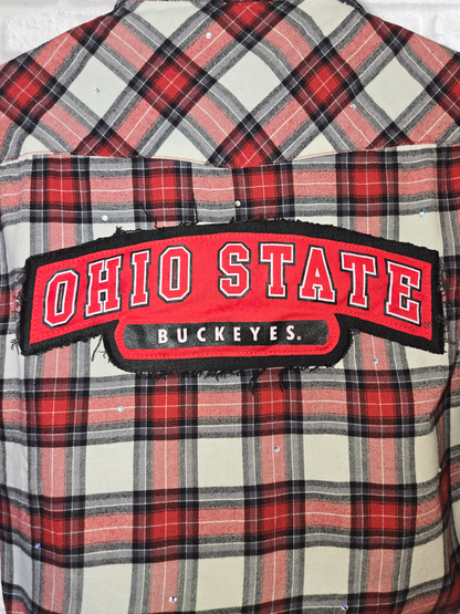 Ohio State Buckeyes Crop Flannel- Small