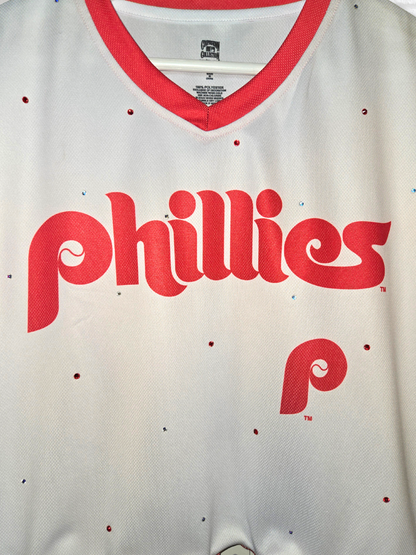 Philadelphia Phillies Ruffle Crop Top - Large